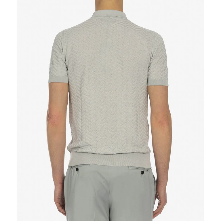 Larusmiani Cotton And Silk Polo Crystal Lightgray Light Knitwear - Unisex
