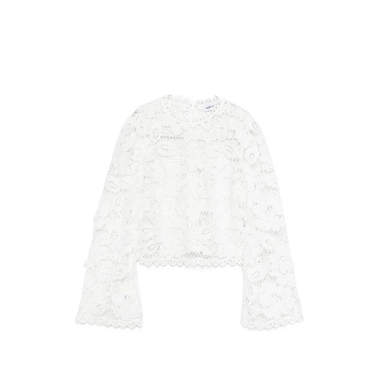 Self-portrait Top White Polyester - Women