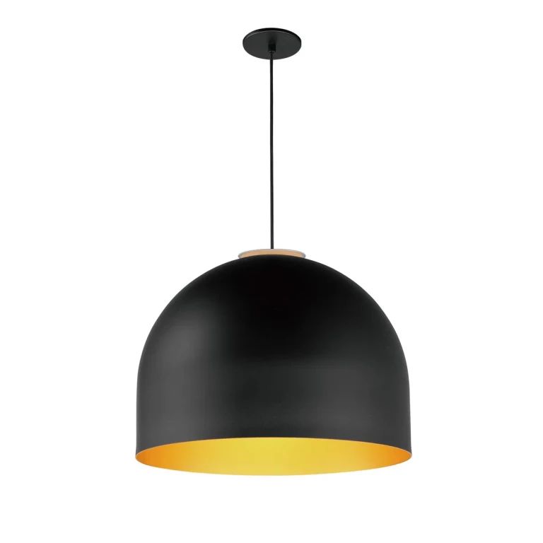 Foster 1-Light LED Pendant in Black with Gold