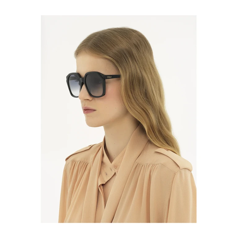 Chloé CH0280S Linea 002 Black Blue Nero Acetato Occhiali Da Sole - Women