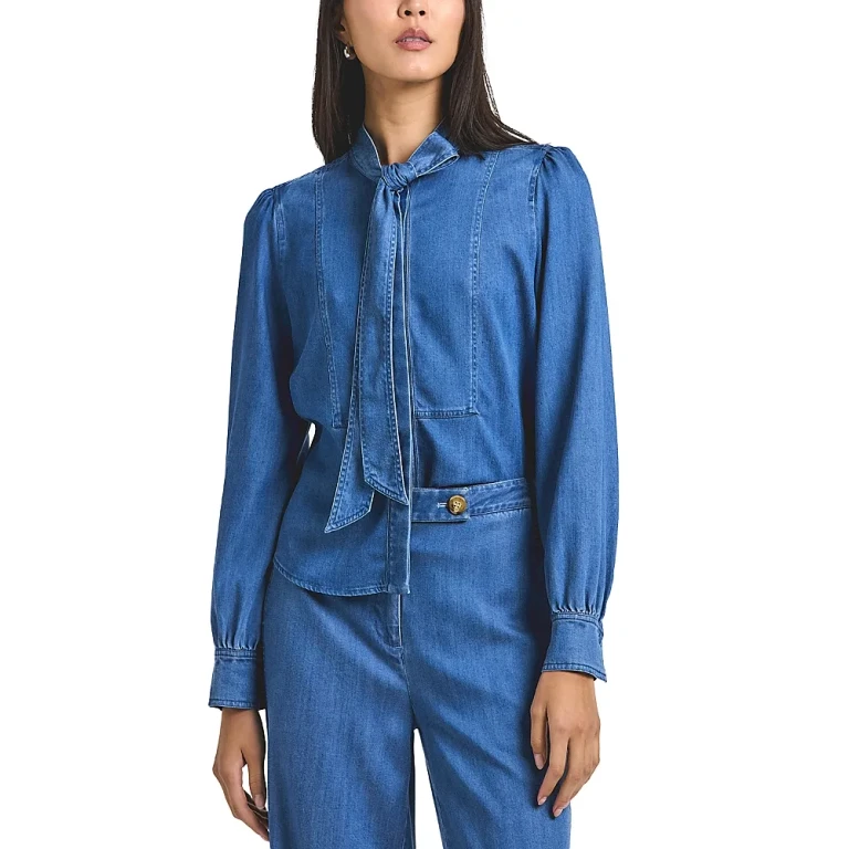 Derek Lam 10 Crosby Majah Denim Blouse