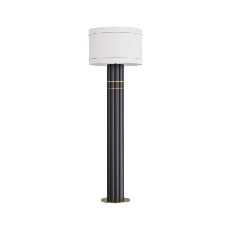 Black One Light Floor Lamp from the Warner Collection