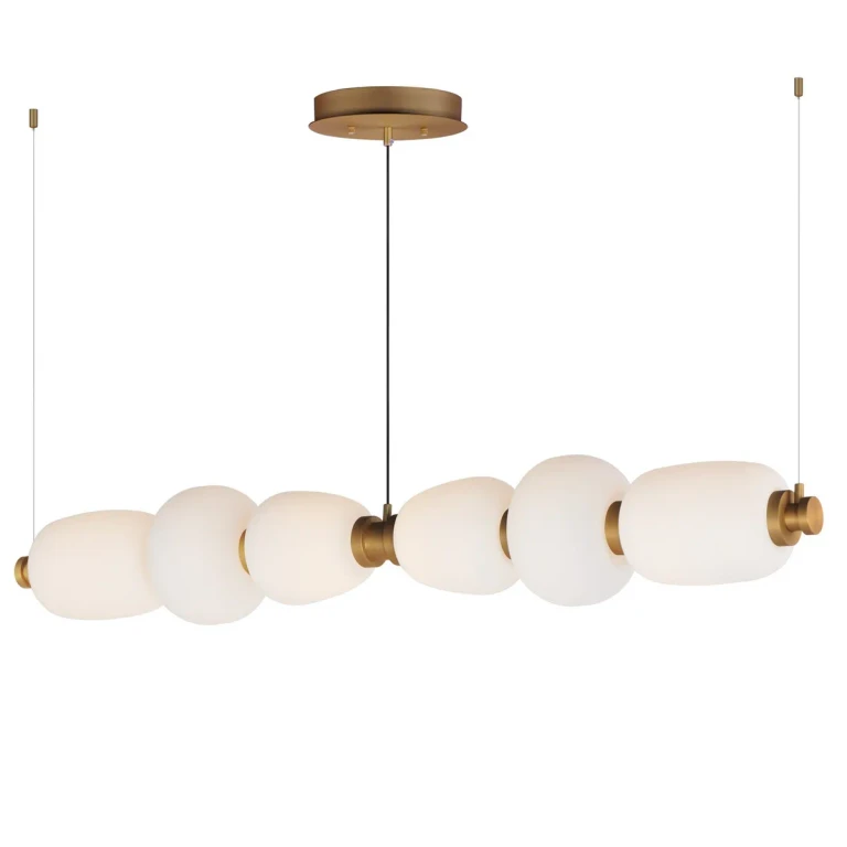 Soji 6-Light LED Linear Pendant in Black with Gold