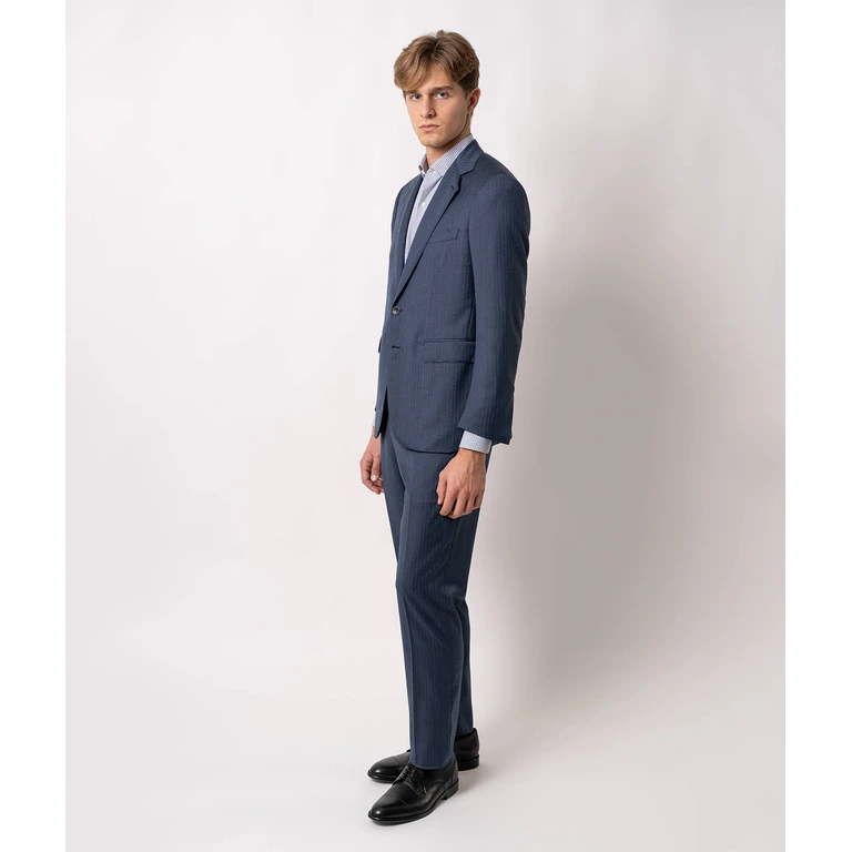 Larusmiani Single-Breasted Wool Suit Seul Blue Single Breasted - 2 Botton - Men