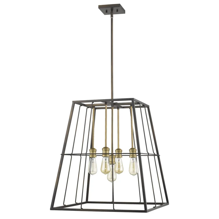 Oil-Rubbed Bronze Five Light Pendant from the Charley Collection