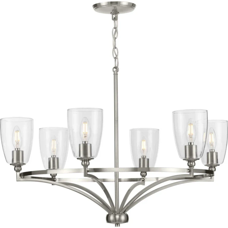 Brushed Nickel Six Light Chandelier from the Parkhurst Collection