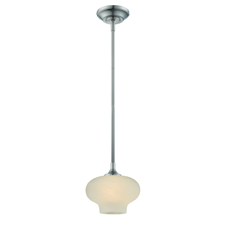 Satin Platinum LED Mini Pendant from the Eco-Gem Collection