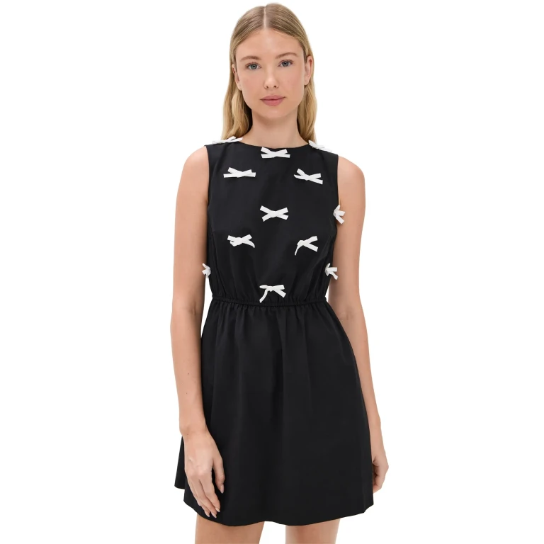 Another Girl Bow Bodice Mini Dress Black XL