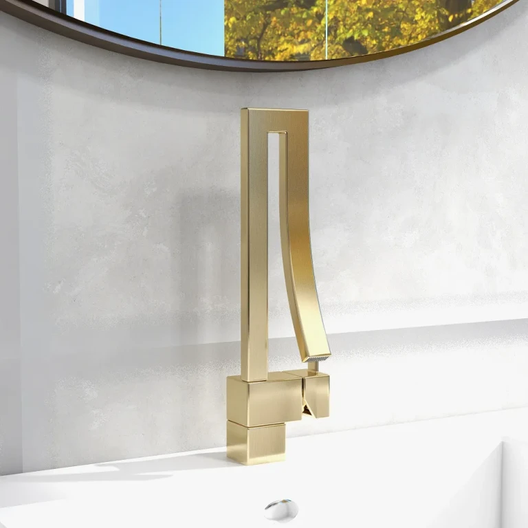 Single Handle Single Hole Bathroom Sink Faucet with Waterfall Spout in Chrome Brass