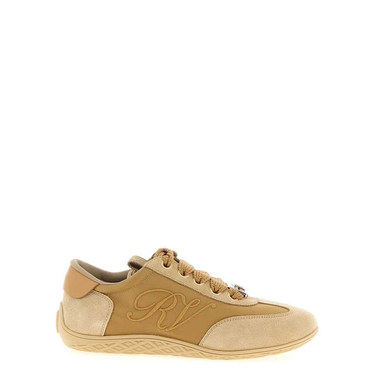 Roger Vivier Beige Calfskin High Top Sneakers - Women