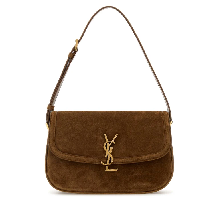 Brown Suede Solferino Shoulder Bag Orange Caramel Cogn Borse A Mano - Women