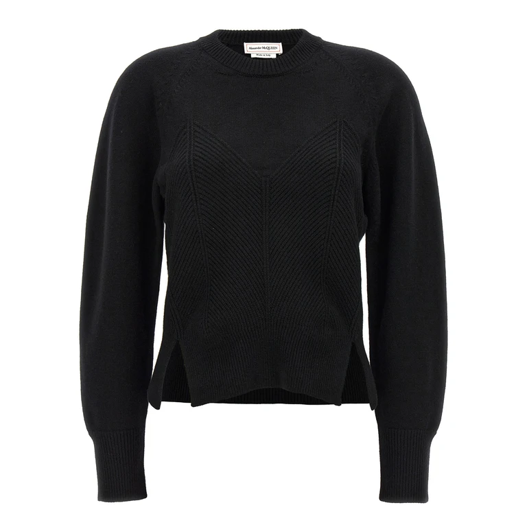 Alexander McQueen Black Wool Cardigan Clothing - Women