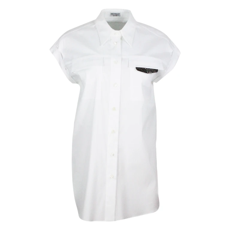 Cucinelli Camicetta White Cotton Polyamide Shirt - Women