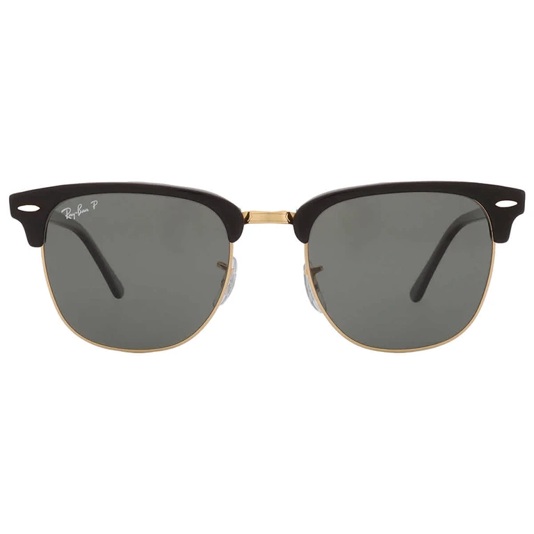 Ray Ban Clubmaster Classic Polarized Green Square Unisex Sunglasses RB3016 901/58 55