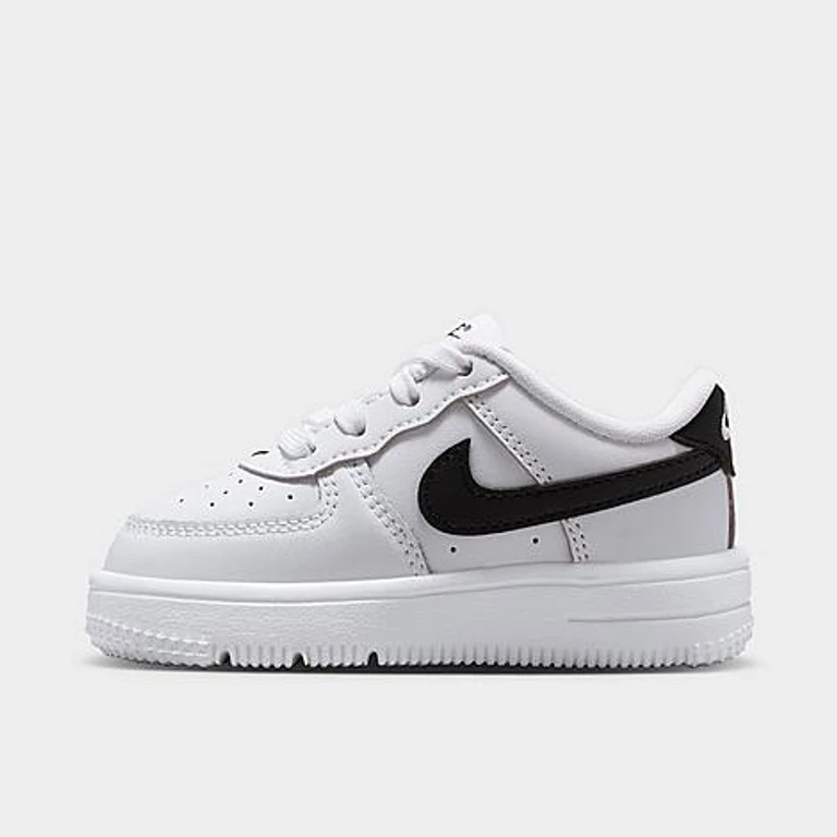 Nike Kids Toddler Force 1 Low Casual Shoes in White/Black Size: 4.0