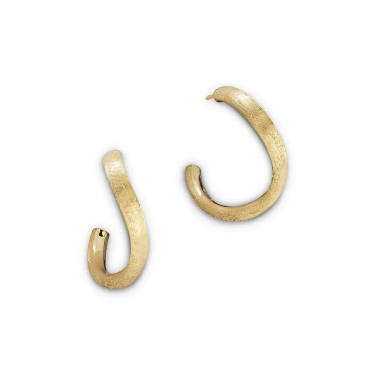 Marco Bicego 18K Yellow Gold Jaipur Textured Medium Hoop Earrings