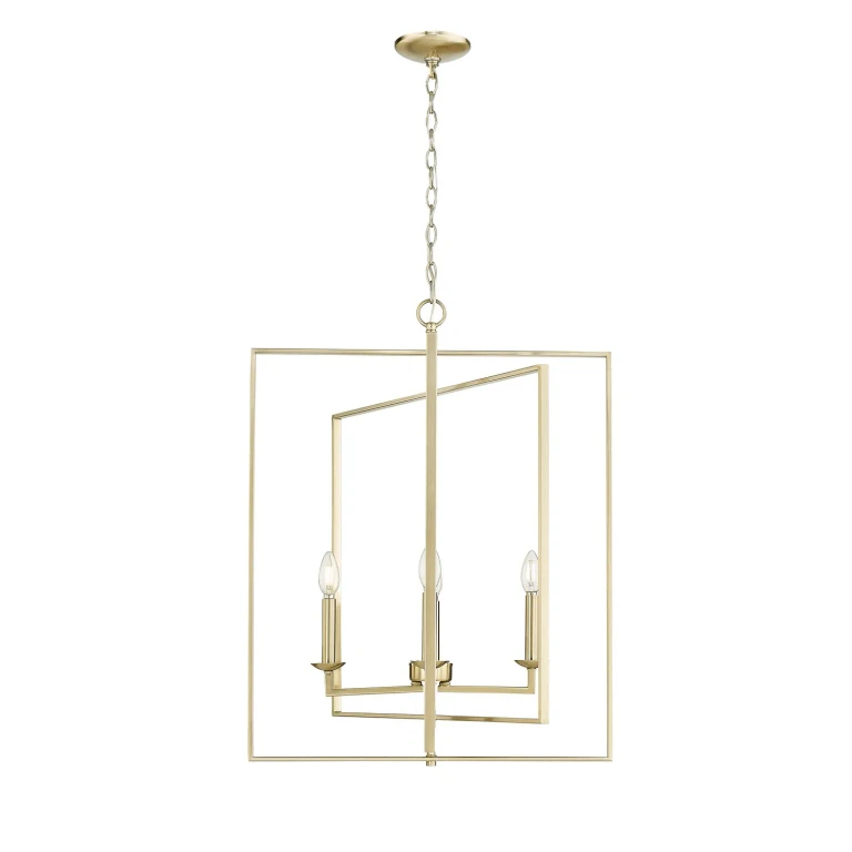 Modern Gold Four Light Pendant from the Nellis Collection