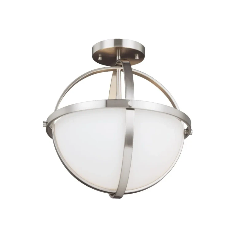 Brushed Nickel Two Light Semi-Flush Convertible Pendant from the Alturas Collection