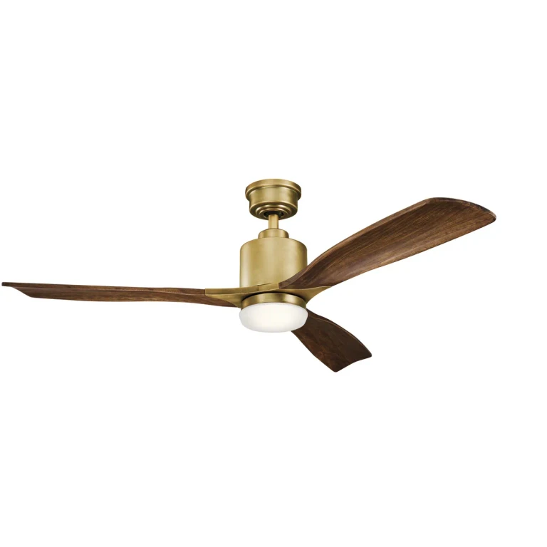 Ridley II 52" LED Ceiling Fan in Natural Brass