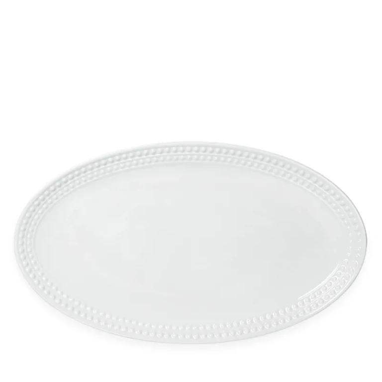 L'Objet Perlee White Oval Platter