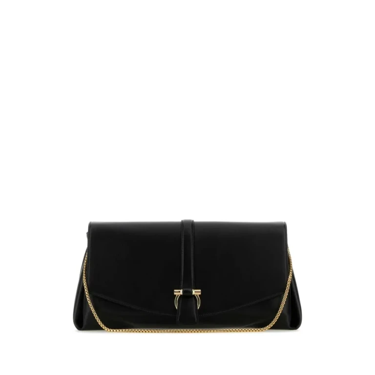 Black Leather Large Crossbody Bag