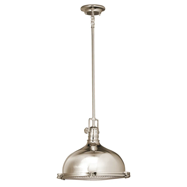 Hatteras Bay 1-Light 13.25" Pendant in Polished Nickel