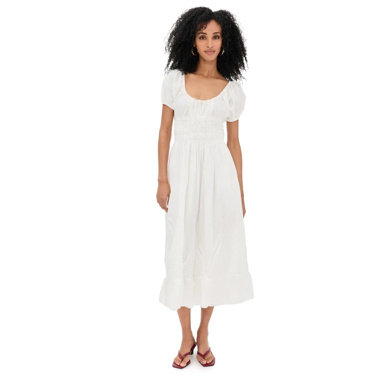 FAITHFULL Sunniva Midi Dress White 2