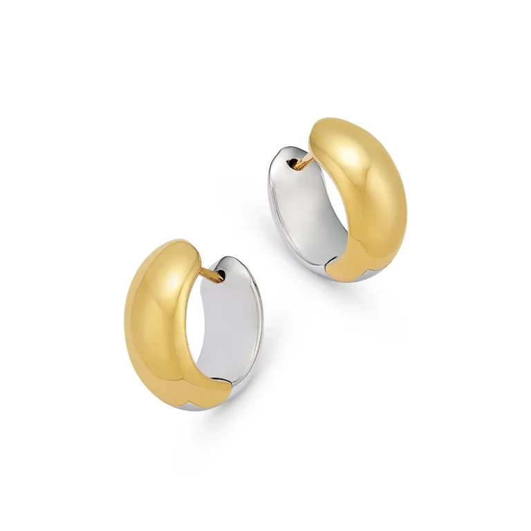 Alberto Amati 14K White & Yellow Gold Huggie Hoop Earrings