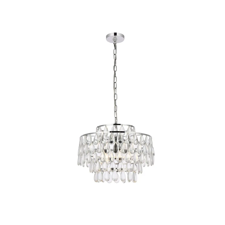 Chrome Five Light Pendant from the Mila Collection