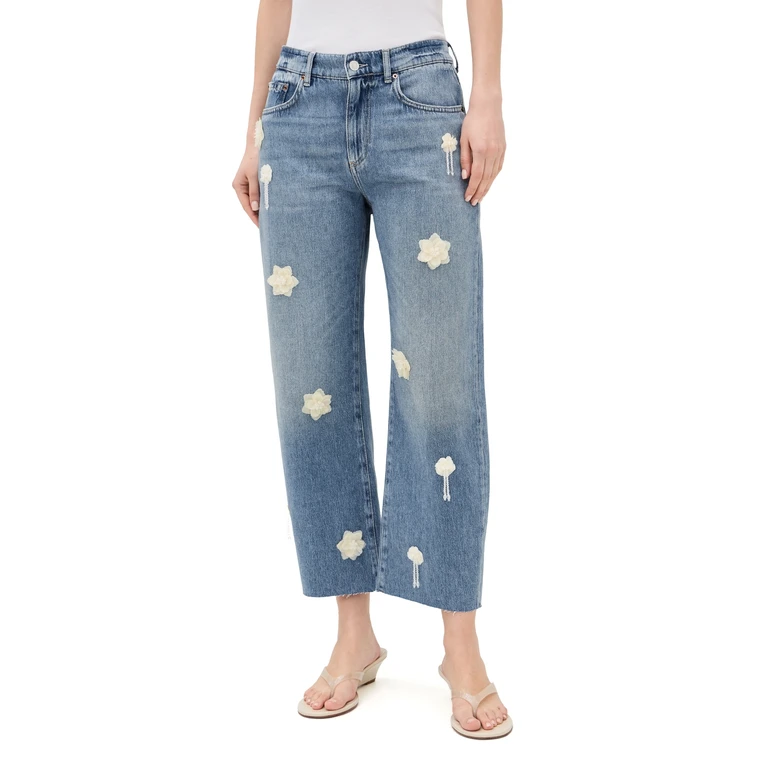 LE JEAN Flower Nomad Ankle Jeans Moon Flower 31