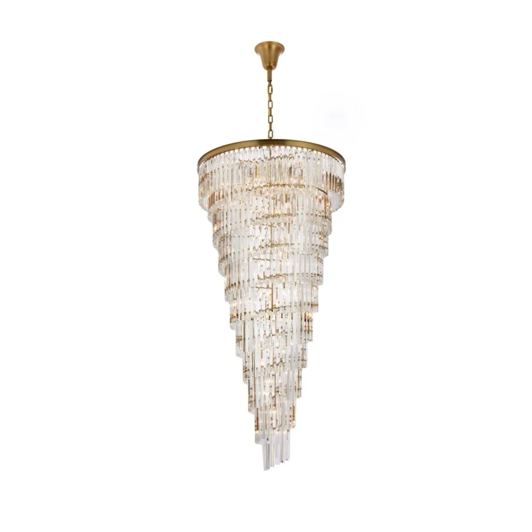 satin gold 42 Light Chandelier from the Sydney Collection