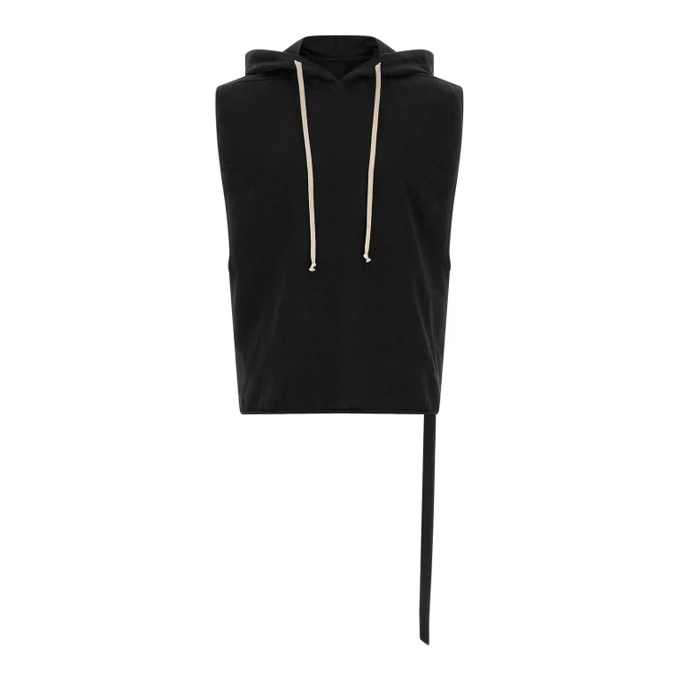 DRKSHDW Black Hooded Top In Cotton For Men