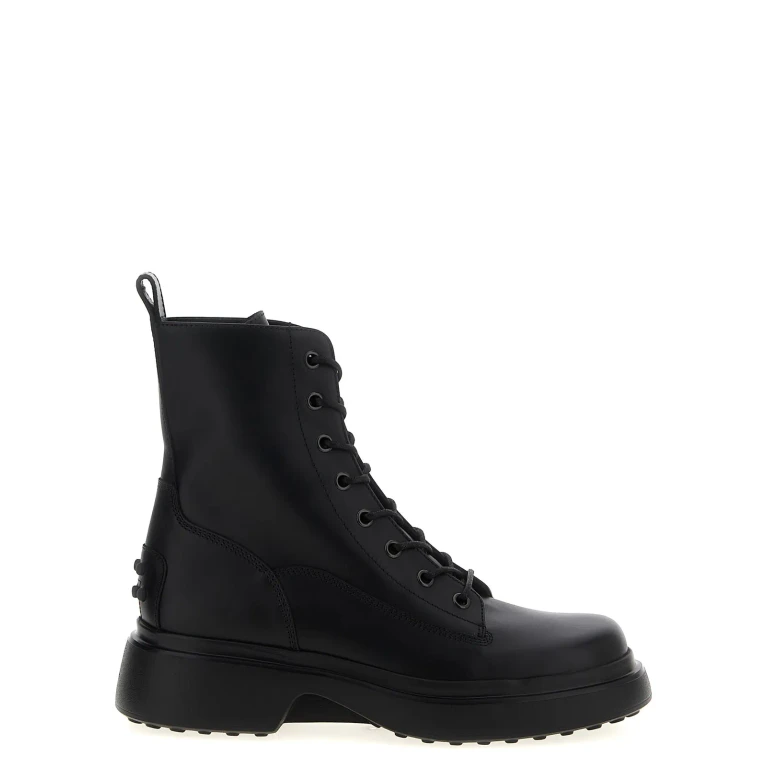 Ferragamo Leather Combat Boots