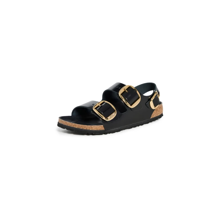 Birkenstock Milano Big Buckle Sandals High Shine Black 37