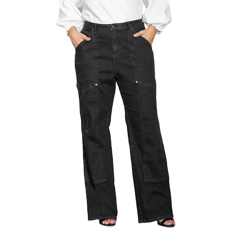 Plus Super High Workwear Jeans in Rinse Black