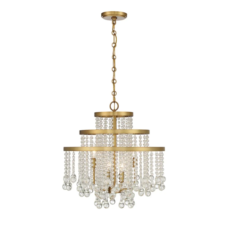 Luna 4-Light Chandelier in Warm Brass