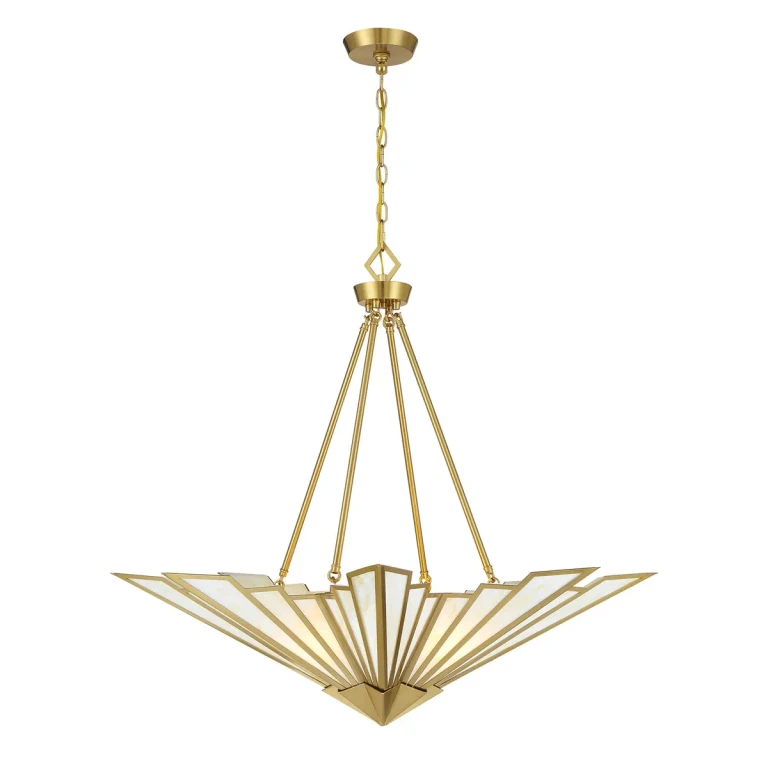 Rivage 4-Light Pendant in Warm Brass