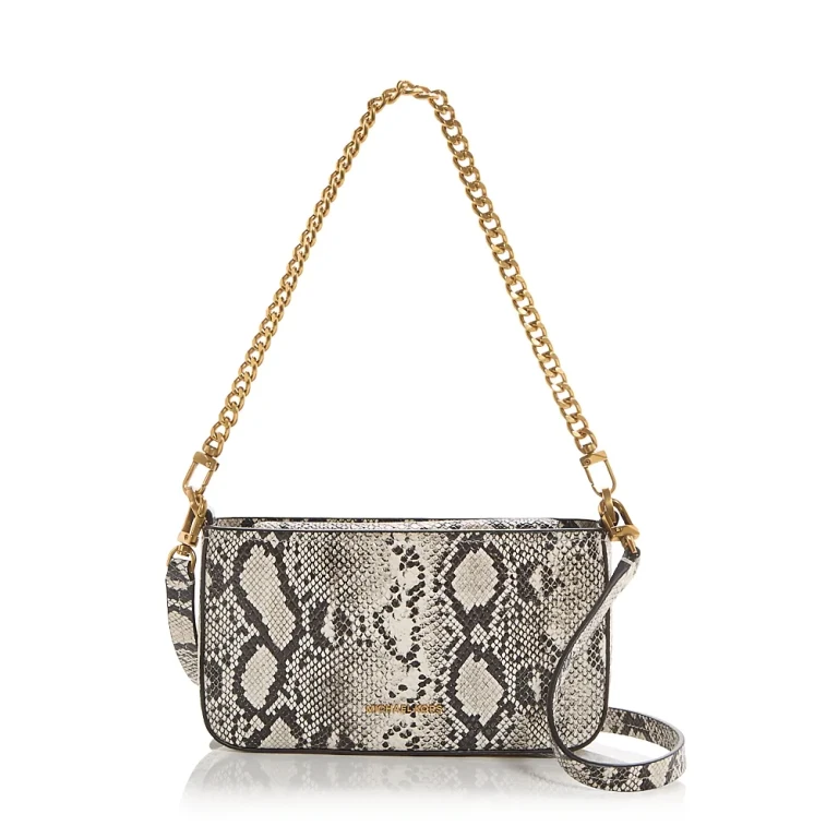 Michael Kors Convertible Pochette Snake Embossed Leather Crossbody Bag