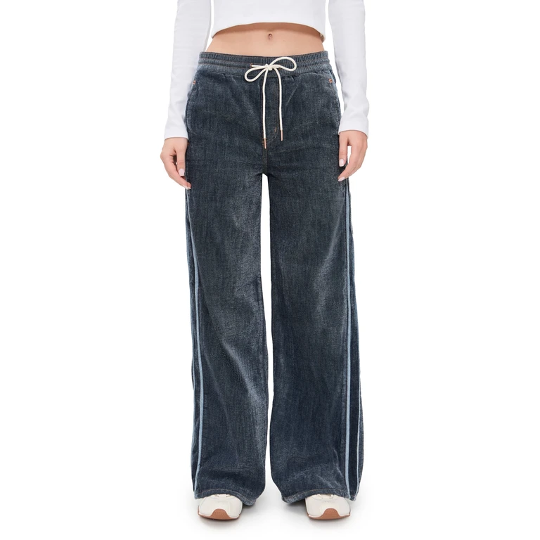 DAZE The Cozy Jean Wide Leg Pull-On Jeans Sky Whisper S