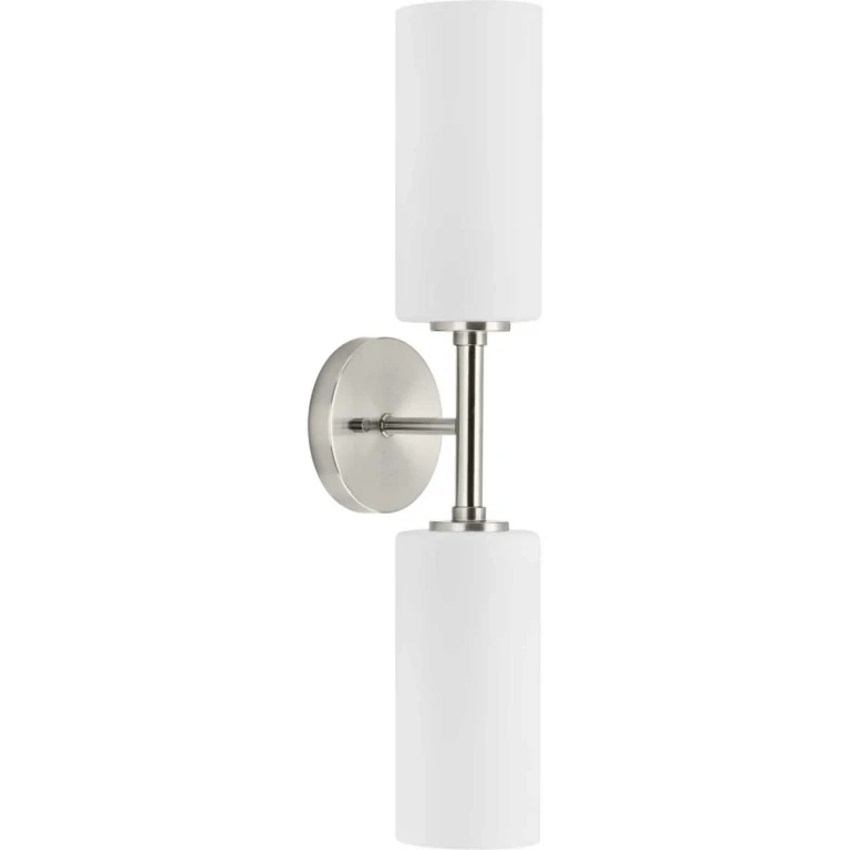 Brushed Nickel Two Light Wall Bracket from the Cofield Collection