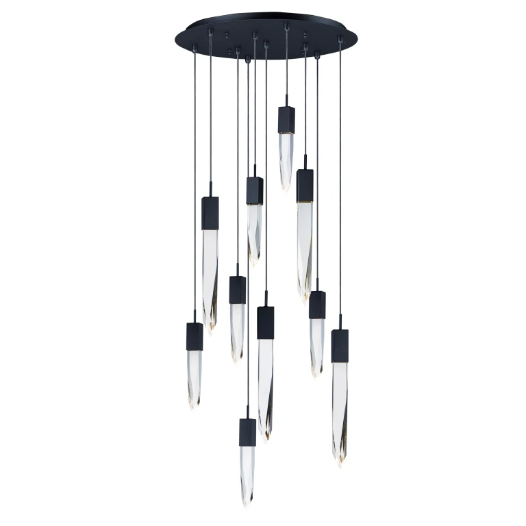 ET2 Lighting Quartz 20" LED 10-Light Pendant in Black