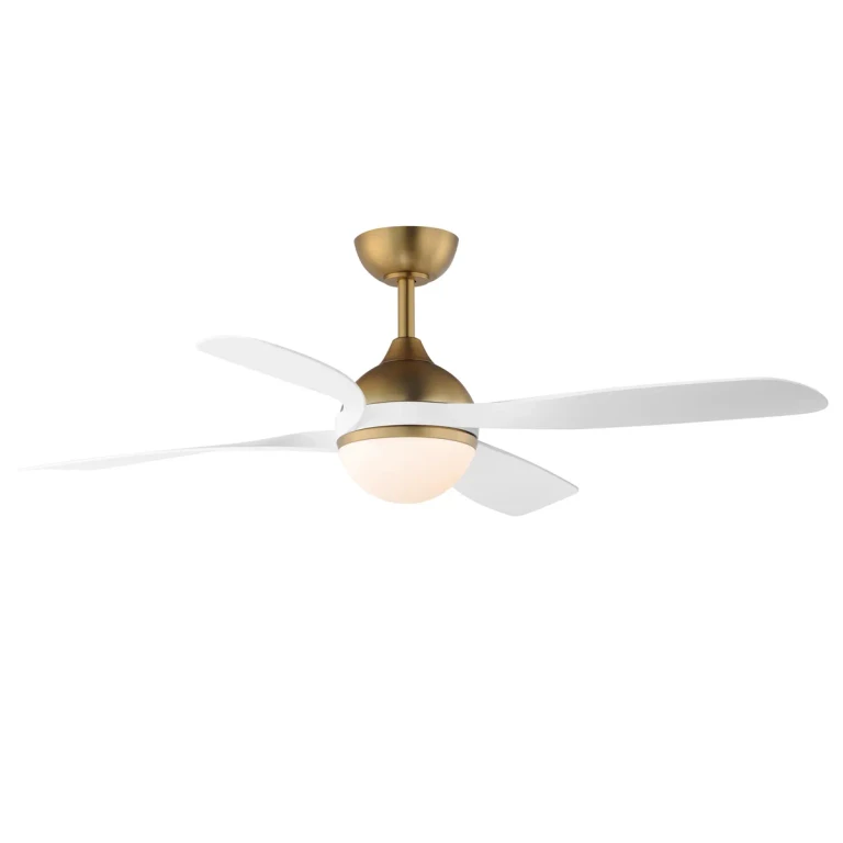 Natural Aged Brass 52" Ceiling Fan from the Bola Collection