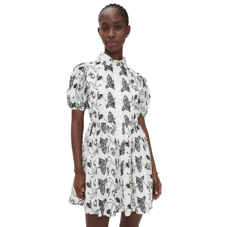 The Lulo Project The Sundown Dress Keel Eyelet Bird Off White L