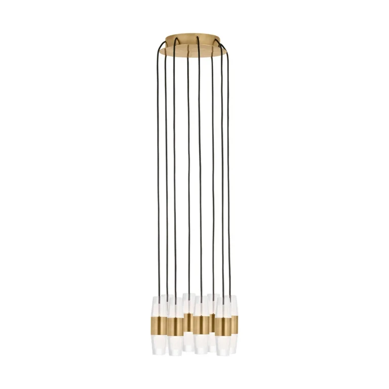 Natural Brass LED Chandelier from the Lassell Collection