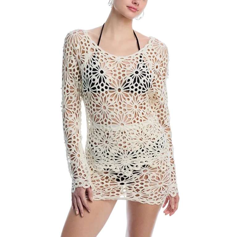 Norma Kamali Crochet Top Swim Cover-Up