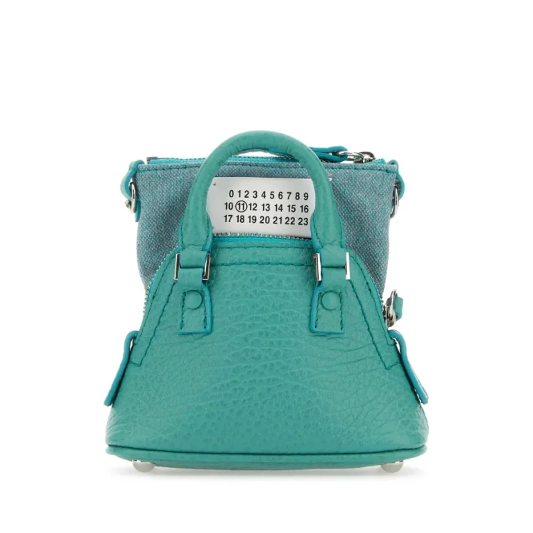 Sea Green Leather And Fabric 5ac Classique Baby Handbag