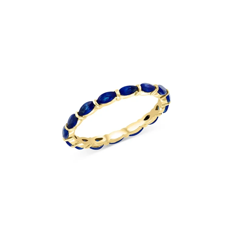 Blue Sapphire Eternity Band in 14K Yellow Gold