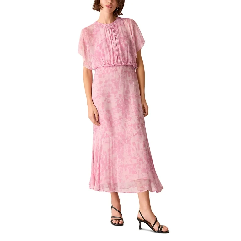 Whistles Dashed Brush Marks Midi Dress