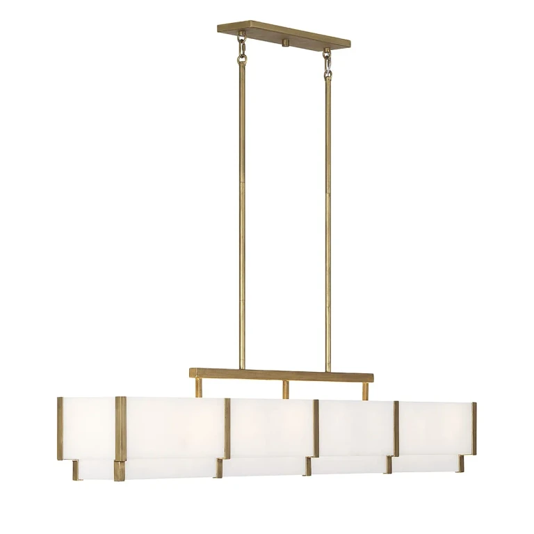Distressed Gold Eight Light Linear Chandelier from the Orleans Collection
