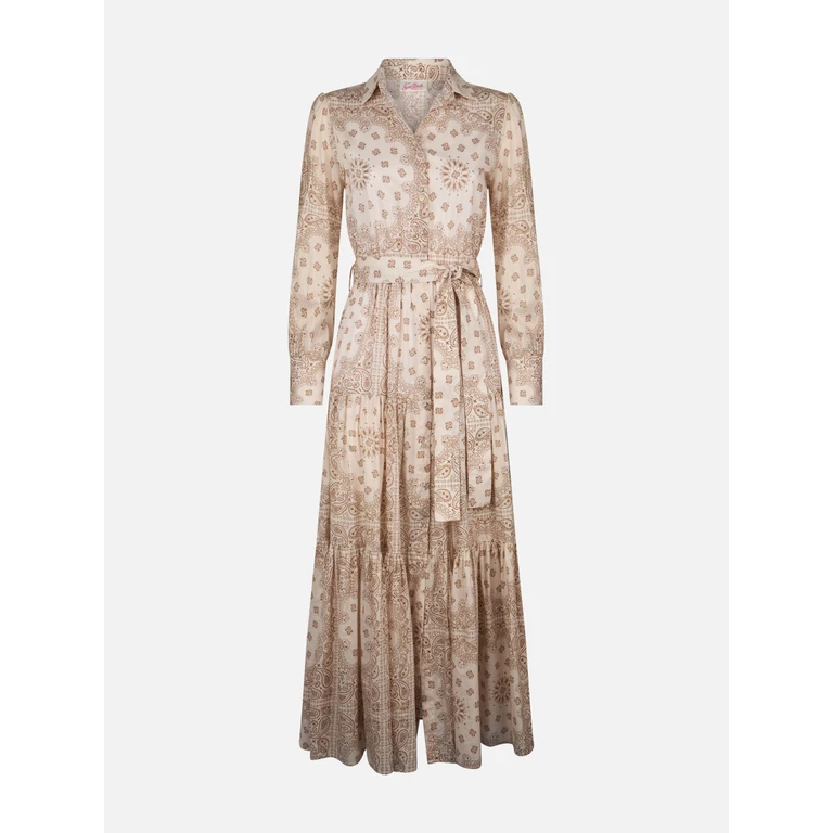 MC2 Saint Barth Woman Beige Bandanna Cotton Dress Jensen